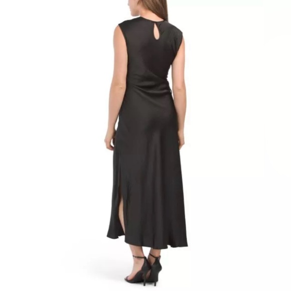 House of Harlow 1960 Women's Satin Slip Dress Circle Side Cutout in Black Sz XL - Picture 2 of 16